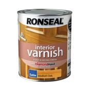 Ronseal Interior Varnish Satin Medium Oak 250Ml