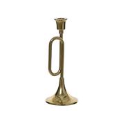 Kaemingk Trumpet Candleholder Aluminium Gold 10Cmx10cmx27cm image