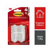 3M Medium Oval Hooks White 2 Pack