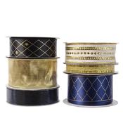 Kaemingk Ribbon Assorted Black-Blue-Gold