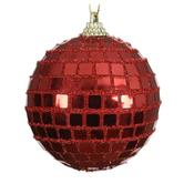 Bauble Disco Ball Red 8Cm image