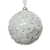 Bauble Sequins Winter White 8Cm image