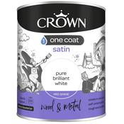 Crown One Coat Satin Brilliant White 750Ml