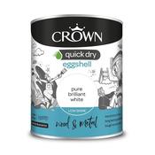 Crown Quick Dry Eggshell Brilliant White 750Ml