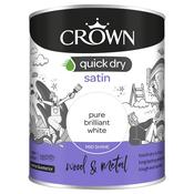 Crown Quick Dry Satin Brilliant White 750Ml