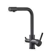 Elvion Tri-Flow Kitchen Tap Square Matt Black image