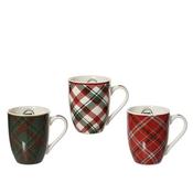 Kaemingk Mug Porcelain Tartan 3 Assorted D.8Cmx10cm image