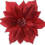 Fabric Poinsettia On Clip Red image