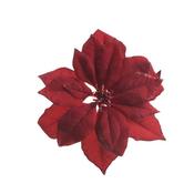 Clip On Poinsettia With Glitter Edges