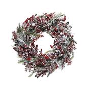 Kaemingk Berry Wreath Snowy Pinecones Green D.60Cmx12cm image