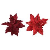 Poinsettia Glitter Center Sequin Petal 24Cm Assorted