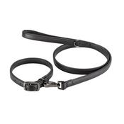 Luxe Leather Jet Dog Collar Small 28-40Cm image