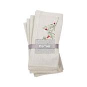 Premier Embroided Chambray Holly Berry Napkins Set Of 4 image