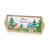 Premier Merry Christmas Robin Tray 38.5 X 16.5Cm