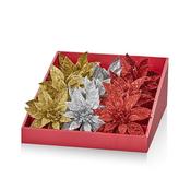 Premier Glittered Poinsettia Clip 14Cm image