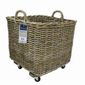 Premium Kubu Square Basket With Handle &amp; Wheels Large