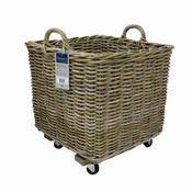 Premium Kubu Square Basket With Handle &amp; Wheels Medium