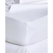 Percale Non Iron White Deep Fitted Sheet King image