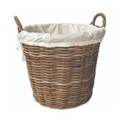 Round Rattan Log Basket With Liner