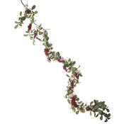 Red Berries &amp; Green Leaf Garland 180Cm image