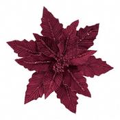 Premier Burgundy Velvet Poinsettia Glitter Clip On 31Cm image