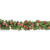 Premier Red Bow Garland With Baubles And Cones 1.8M image