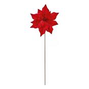 Premier Red Velvet Poinsettia Flower On Stem 50Cm image