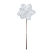 Premier White Beaded Sparkle Magnolia Flower On Stem 50Cm image