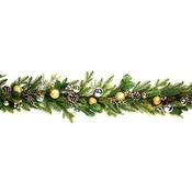 Premier Silver And Gold Garland With Holly Leaf 1.8M image