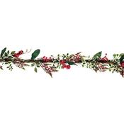 Premier Variegated  Holly Berry Garland 1.8M image