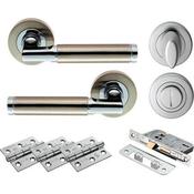 Carlisle Belas Lever On Rose Wc Door Pack Satin Nickel Chrome Finish