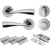 Carlisle Sintra Lever On Rose Wc Door Pack Polished Chrome Finish