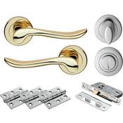 Carlisle Verdun Lever On Rose Wc Door Pack Polished Brass Finish