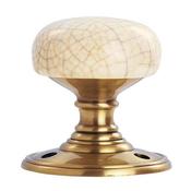 Carlisle Delamain Ivory Crackle Knob Latch Set