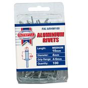 Faithfull Aluminium Rivets 4 X 10Mm Medium 100Pk image