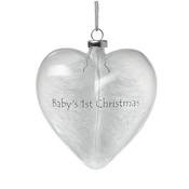 Heaven Sends Hanging Glass Baby's 1St Christmas Heart