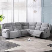 Herbert Light Grey Fabric Electric Motion Corner Sofa image