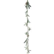 Pale Green Leaf Garland With Pinecone 110Cm image
