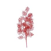 Red Glitter Fern Leaf Stem 75Cm