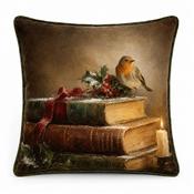 Fervor &amp; Hue Christmas Robin Cushion 45X45cm