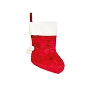 Premier 60Cm Red Stocking White Faux Fur Trim Pom Poms image