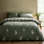 Stag Soft Green Quilt Set Double