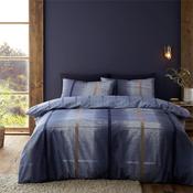 Brushed Cotton Melrose Tweed Check Blue Duvet Set King