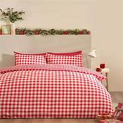 Bamford Gingham Check Red Quilt Set Single