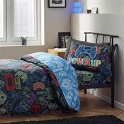 Power Up Gamer Black Quilt Set Single image