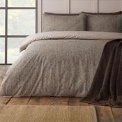 Brushed Herringbone Chocolate Duvet Set Single image