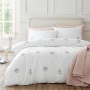 Adeline Floral White Quilt Set Double