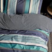 Loft Living Horizon Stripe Singe Duvet Set Navy