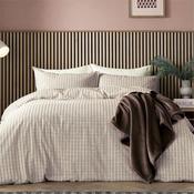 Calcio Tranquil Check Chocolate Duvet Set Double image