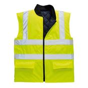 Portwest Hi-Vis Reversible Bodywarmer Yellow Small